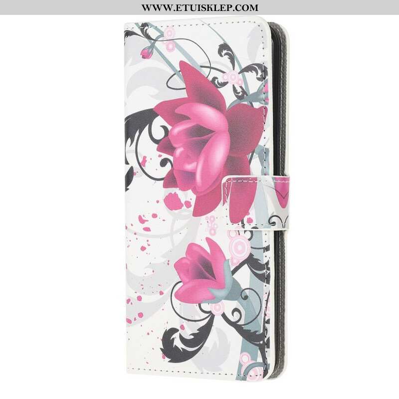 Etui Folio do iPhone 13 Mini Tropikalne Kwiaty